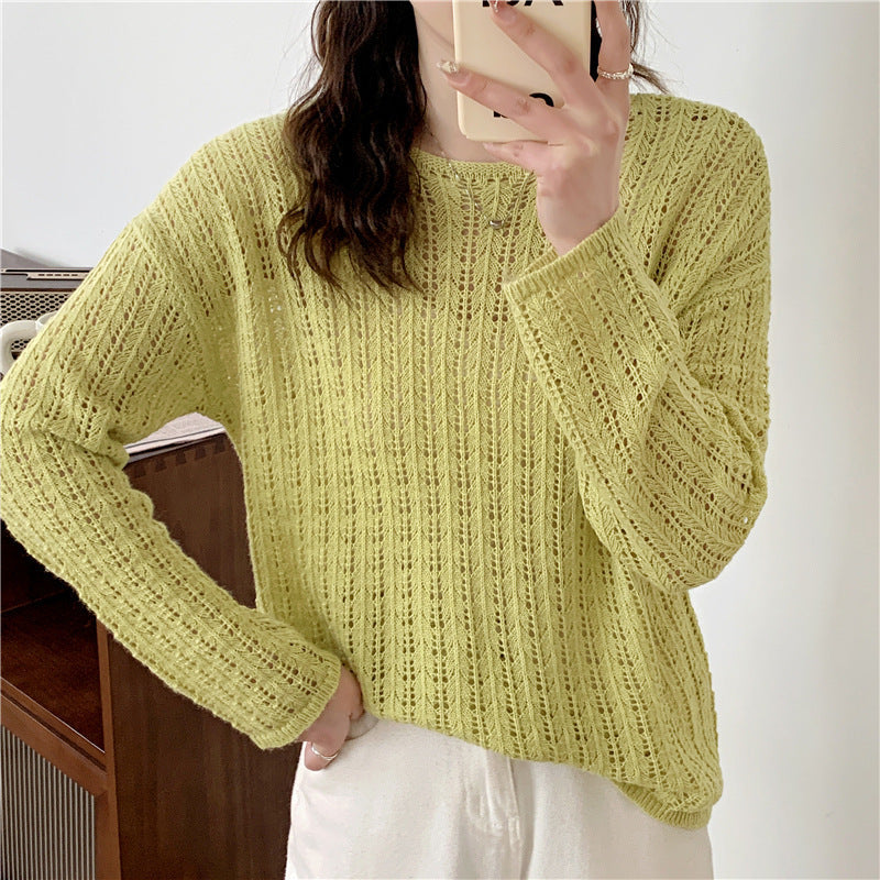 Damen Strickpullover Luftiger Mesh-Strick Eveloria