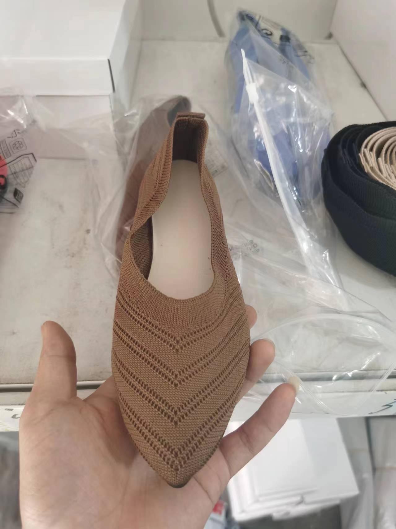 Damen Mokassins Bequem Leder Schick