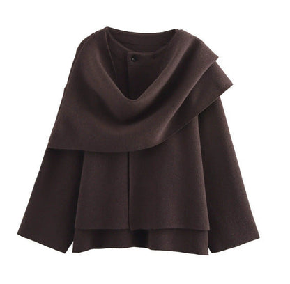 Damen Rollkragen Überjacke Elegant Geschnitten Eveloria