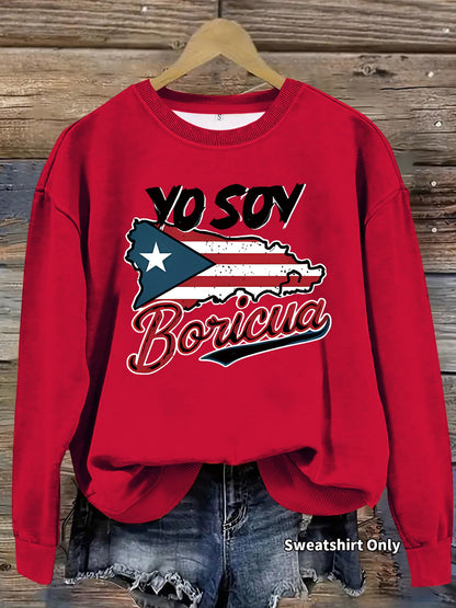 Damen Sweatshirt Puerto Rico Design Lässig Grün