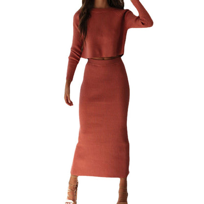 Damen Strick-Zweiteiler Rippendesign Modern Eveloria