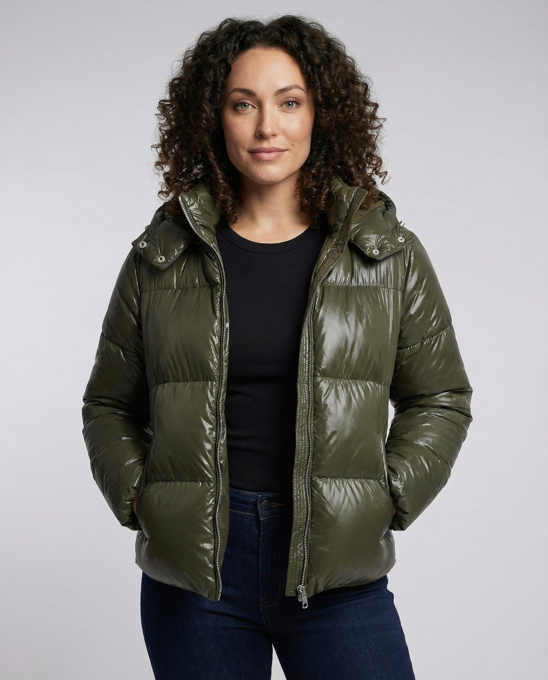 Damen Puffy-Jacke mit Kapuze - Eveloria