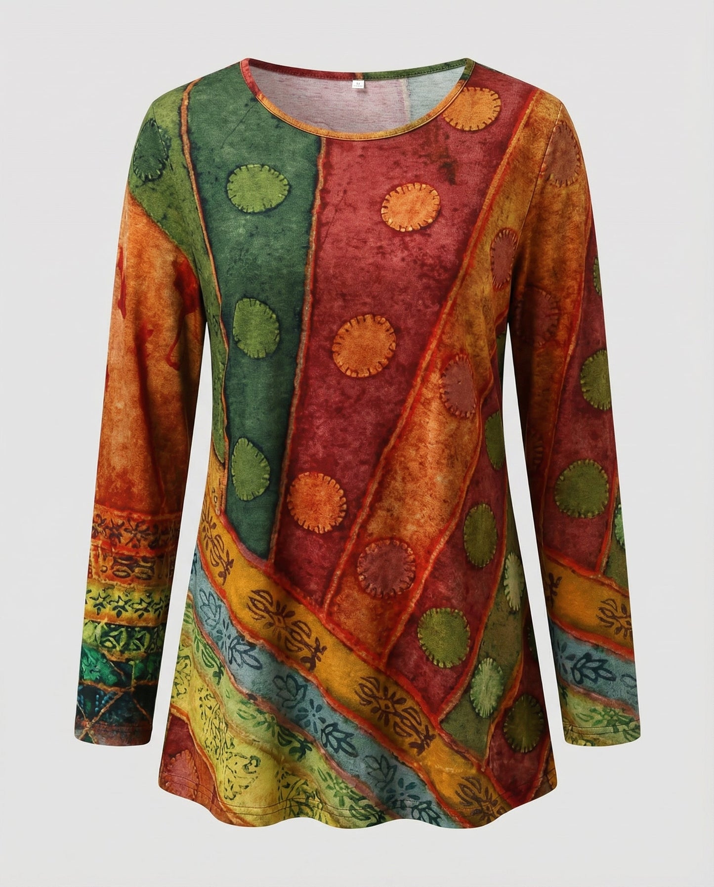 Bunte Damen Tunika aus Baumwolle Vintage Look