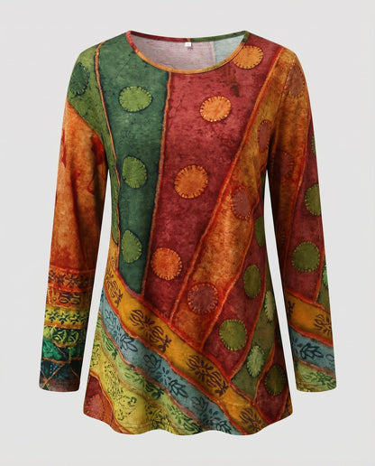 Bunte Damen Tunika aus Baumwolle Vintage Look