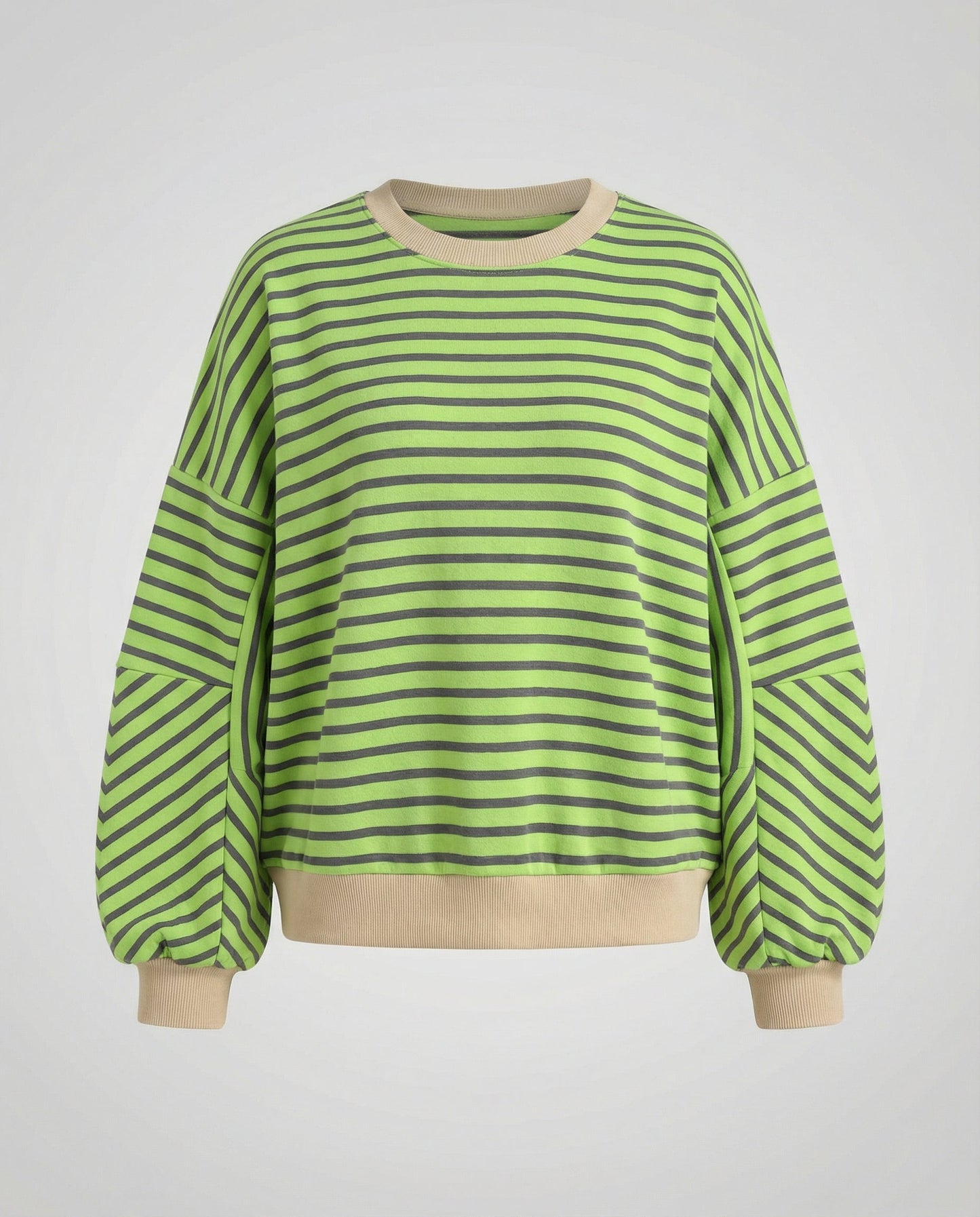 Damen Sweatshirt Gestreift Boxy