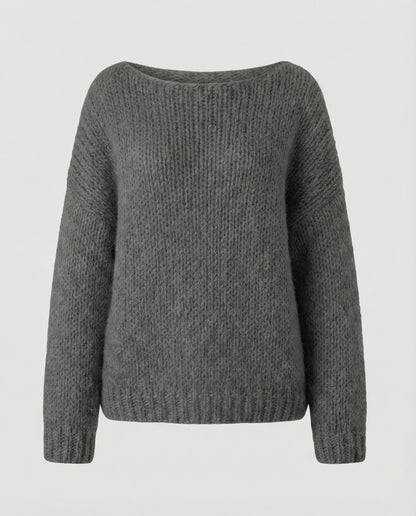 Oversized Damen Pullover U-Ausschnitt Großkaros