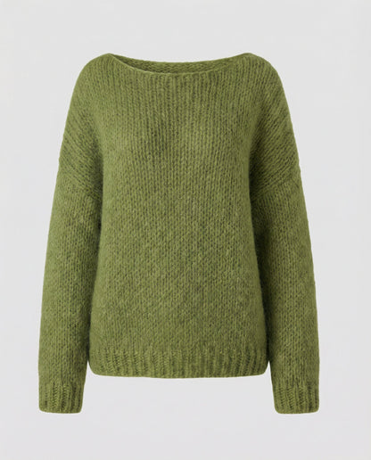 Oversized Damen Pullover U-Ausschnitt Großkaros