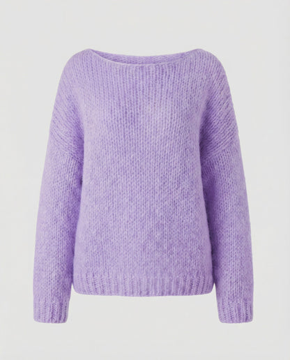 Oversized Damen Pullover U-Ausschnitt Großkaros