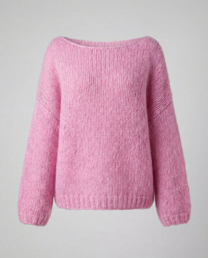 Oversized Damen Pullover U-Ausschnitt Großkaros
