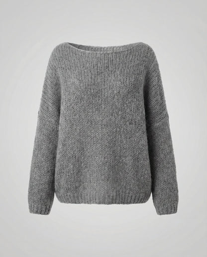 Oversized Damen Pullover U-Ausschnitt Großkaros