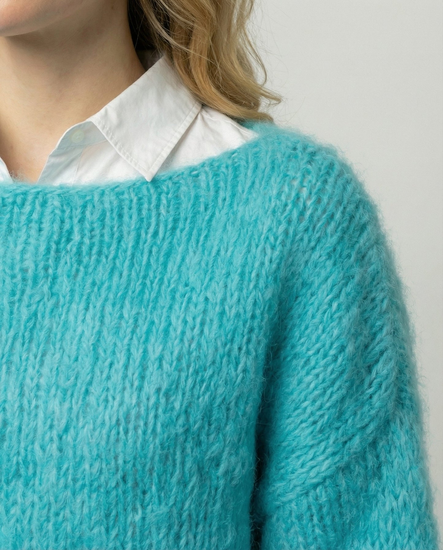 Oversized Damen Pullover U-Ausschnitt Großkaros