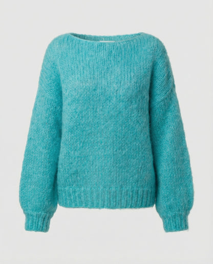 Oversized Damen Pullover U-Ausschnitt Großkaros