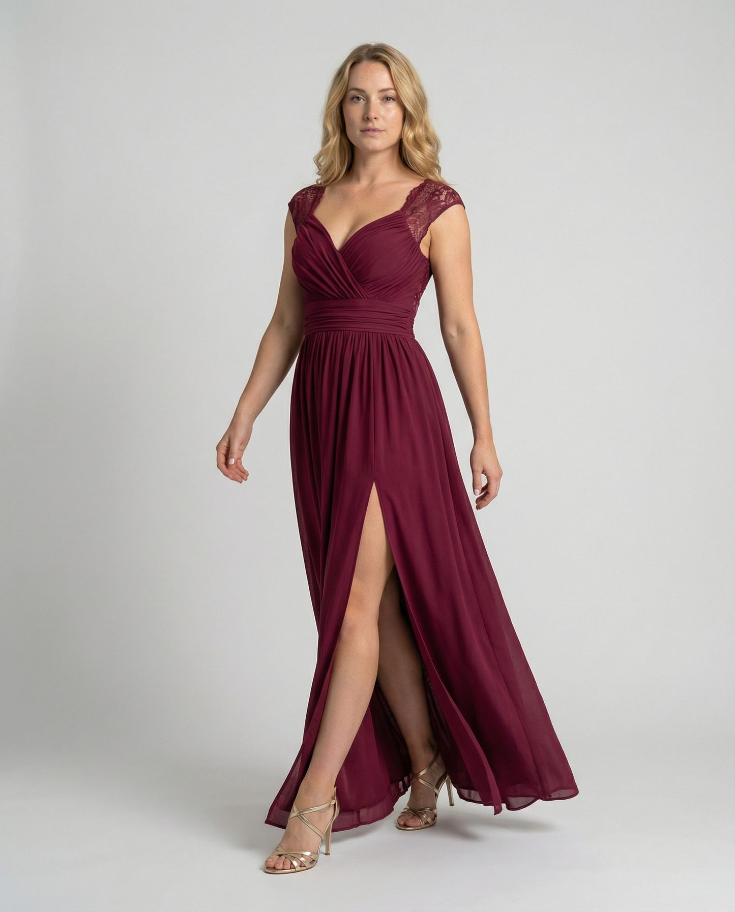 Damen Abendkleid V-Ausschnitt - Eveloria