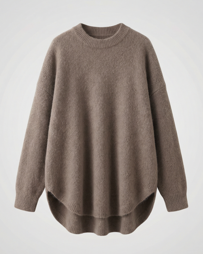 Damen Oversized Pullover Baumwolle Beige