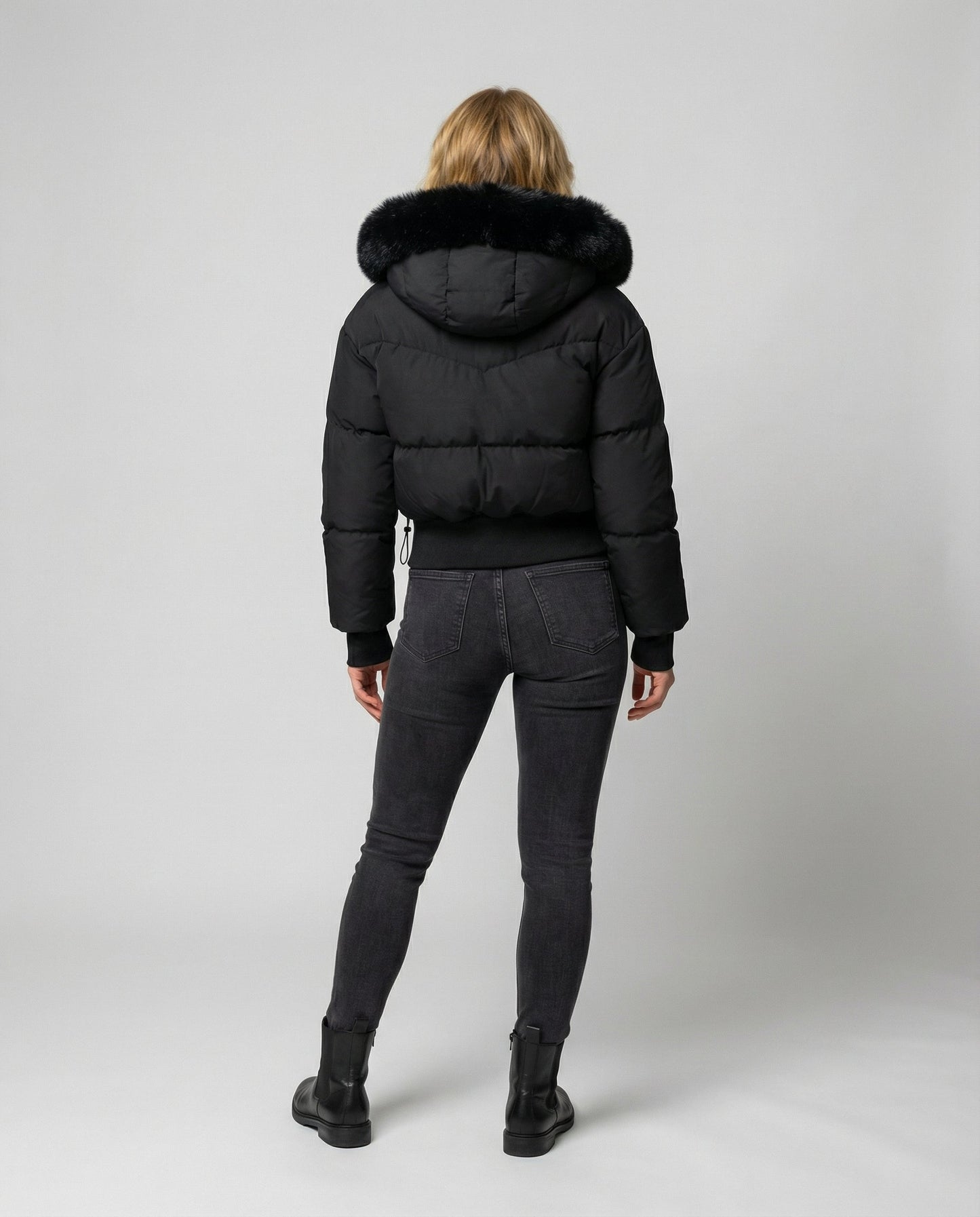 Damen Daunenjacke Cropped Warm