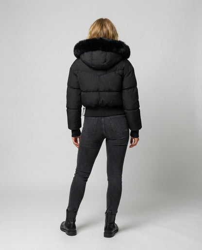 Damen Daunenjacke Cropped Warm