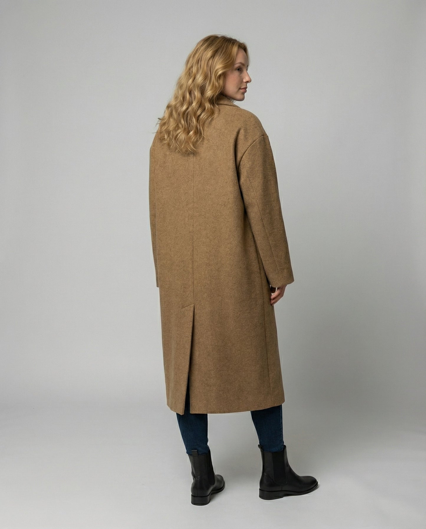 Damen Oversized Wollmantel Elegant