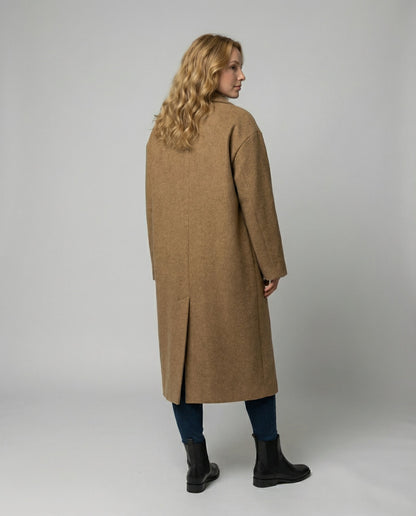 Damen Oversized Wollmantel Elegant