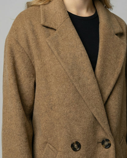 Damen Oversized Wollmantel Elegant