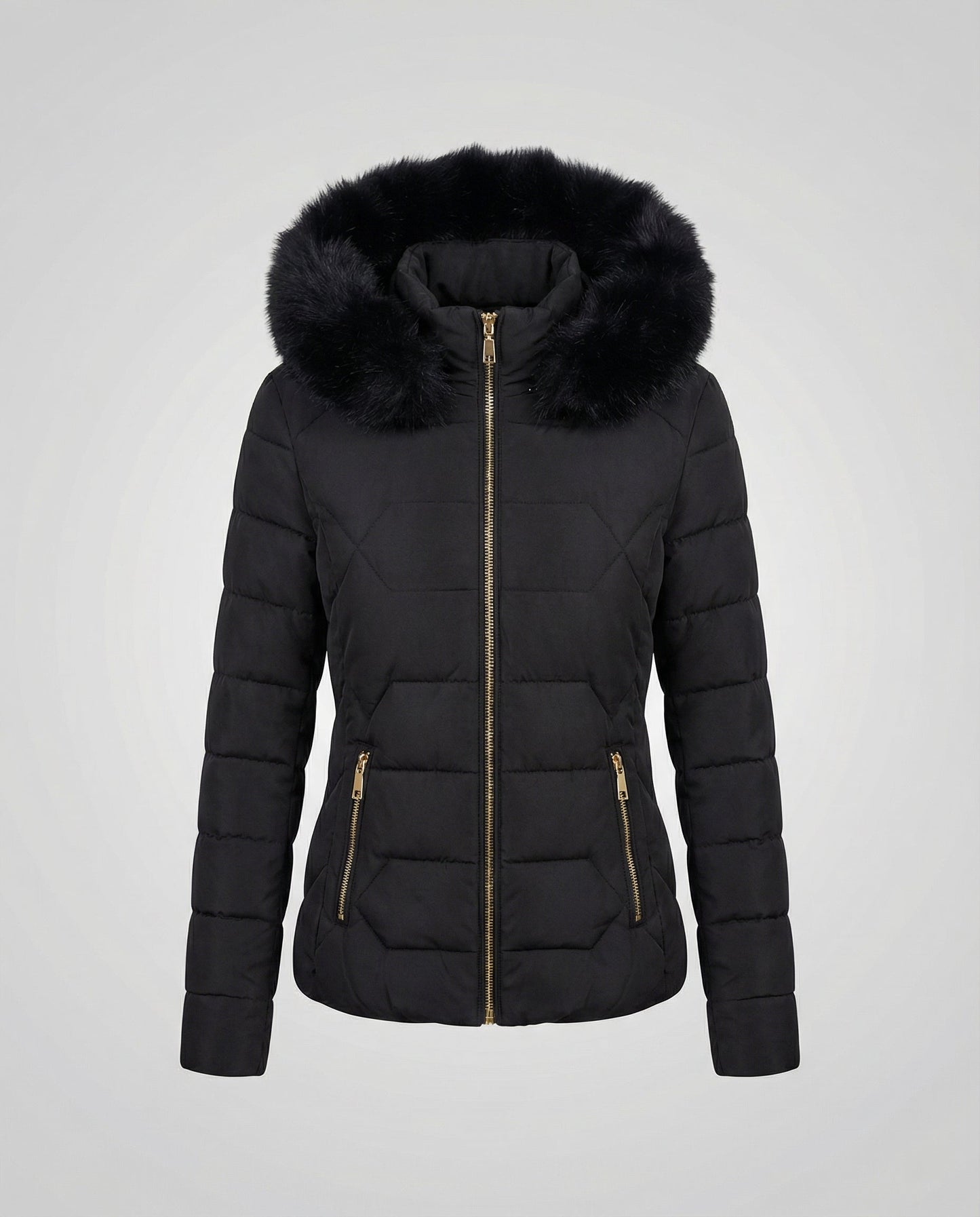 Damen Winterjacke Kunstfell