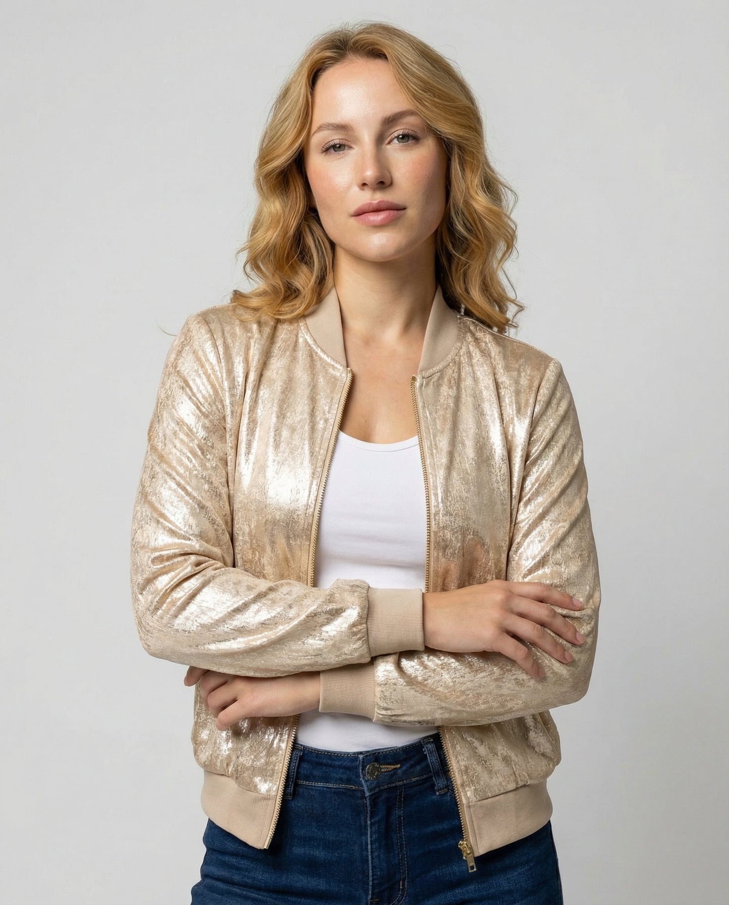 Damen Bomberjacke Glänzend - Eveloria