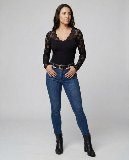 Damen Spitzen-Bodysuit Elegantes Dessous