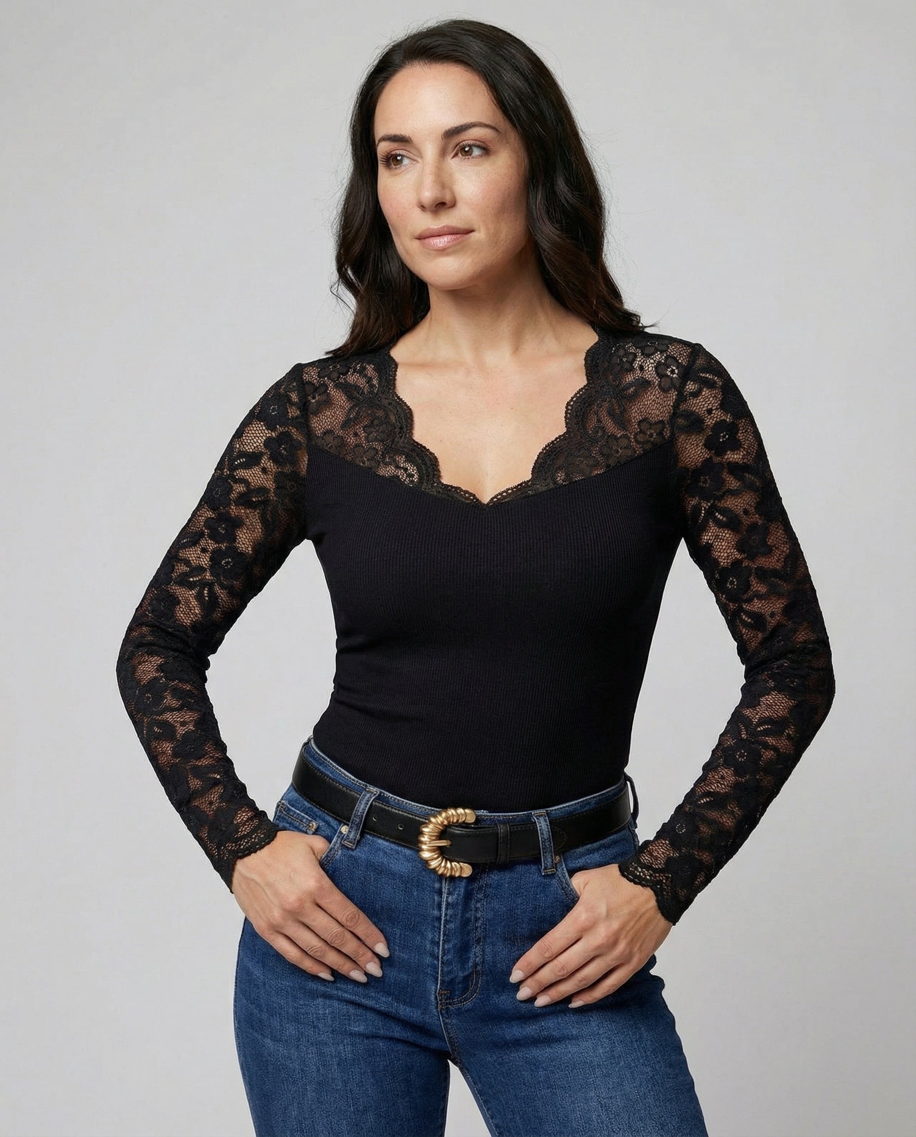Damen Spitzen-Bodysuit Elegantes Dessous - Eveloria