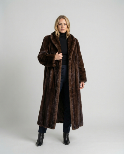 Damen Kunstpelzmantel Elegantes Winterdesign Schwarz - Eveloria