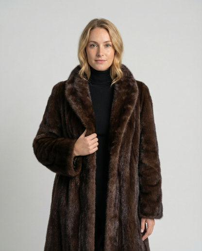 Damen Kunstpelzmantel Elegantes Winterdesign