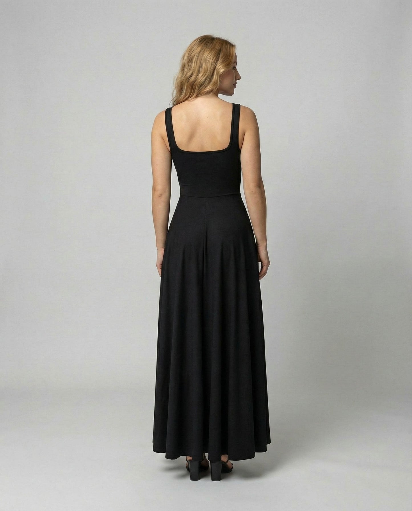 Damen Maxikleid Weich Quadratisch