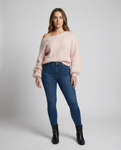 Damen Oversized Pullover Mohair Groß