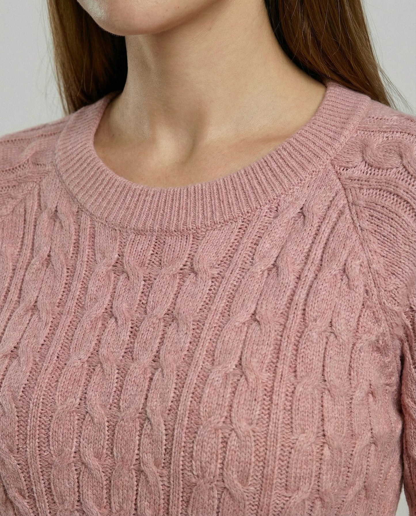 Damen Strickkleid mit Zopfmuster