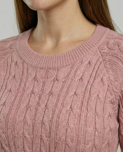 Damen Strickkleid mit Zopfmuster