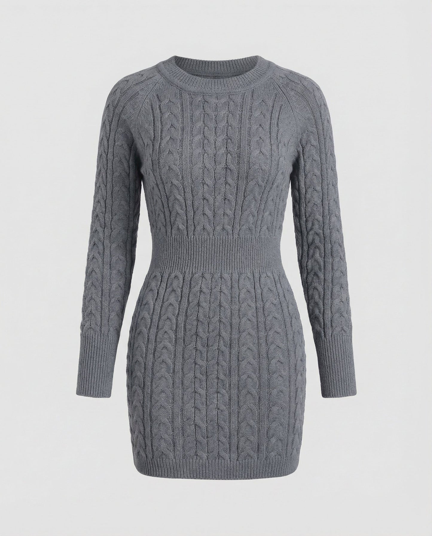 Damen Strickkleid mit Zopfmuster