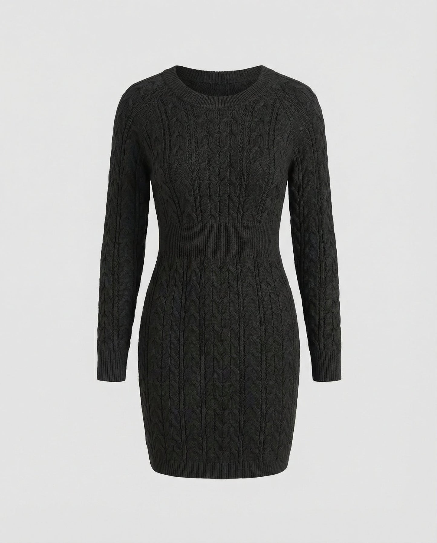 Damen Strickkleid mit Zopfmuster