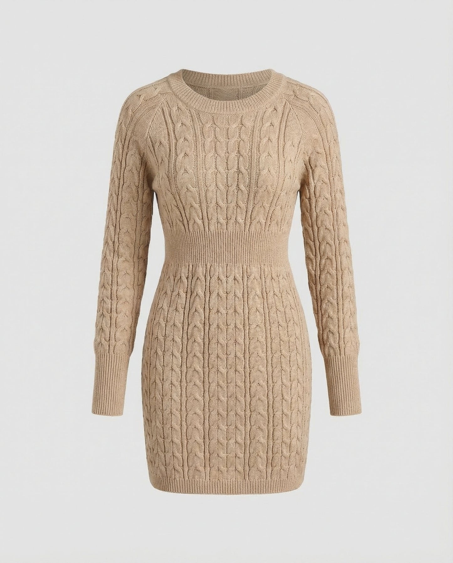 Damen Strickkleid mit Zopfmuster