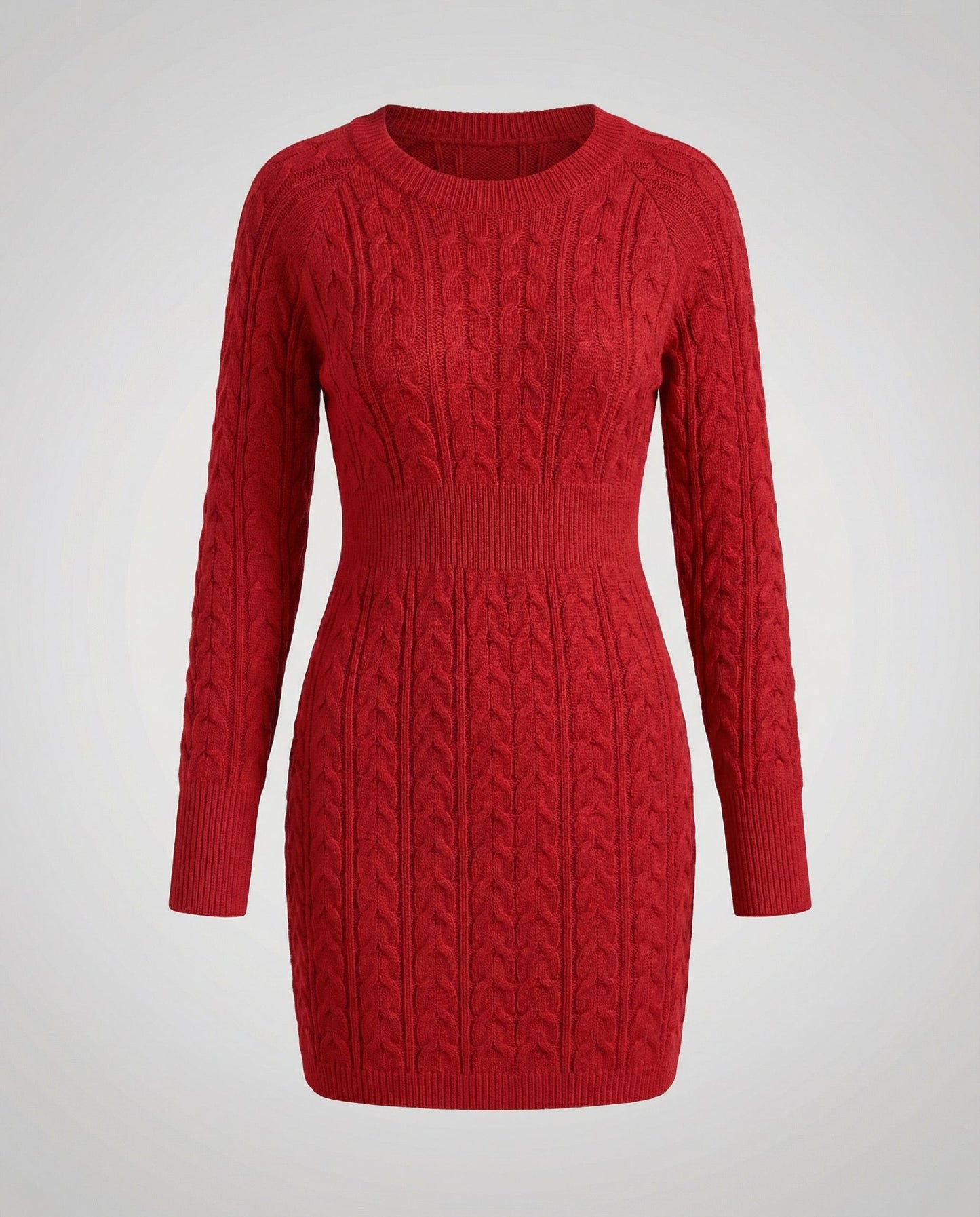 Damen Strickkleid mit Zopfmuster