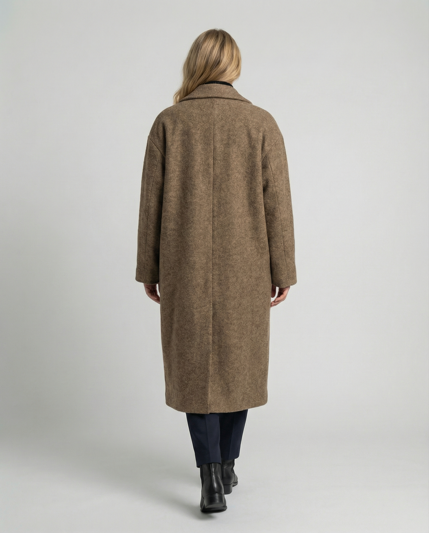 Damen Oversized Wollmantel Elegant Lang