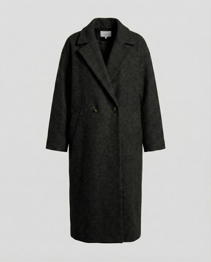 Damen Oversized Wollmantel Elegant Lang