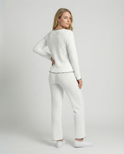 Damen Pyjamas Set mit Rüschen