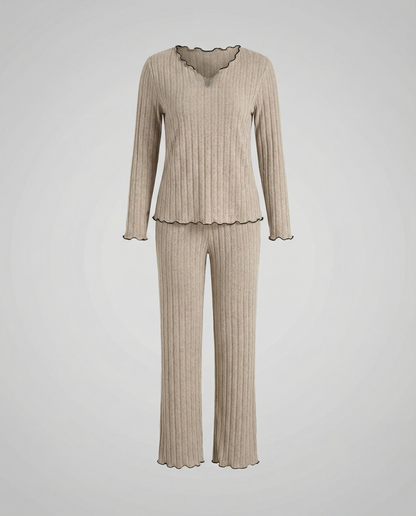 Damen Pyjamas Set mit Rüschen