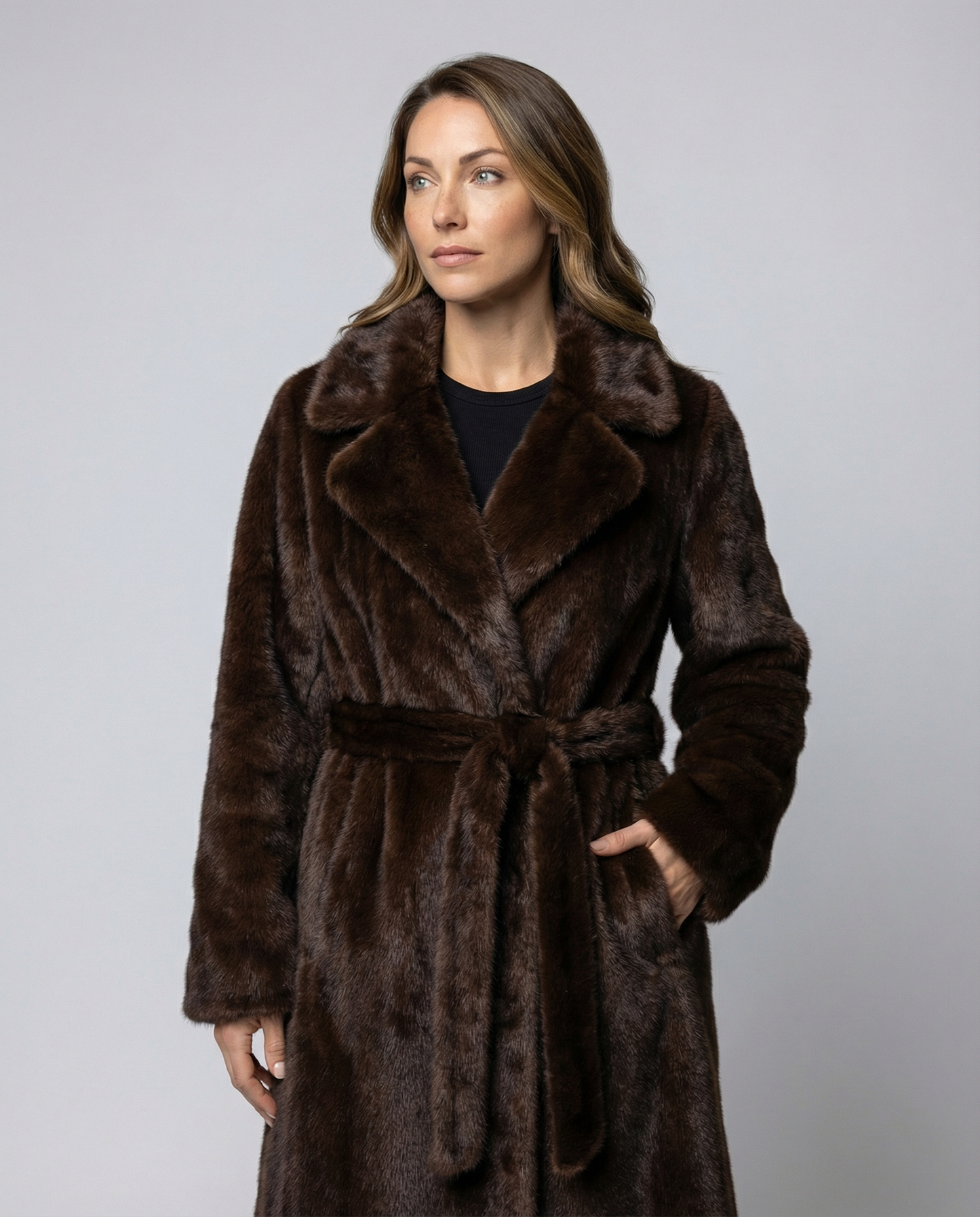 Damen Kunstpelzmantel Winter