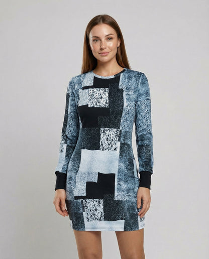 Damen Strickkleid Geometrisches Muster - Eveloria