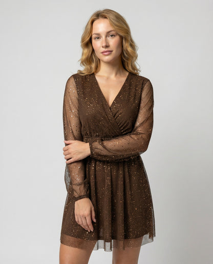 Damen Cocktailkleid Schimmernd - Eveloria