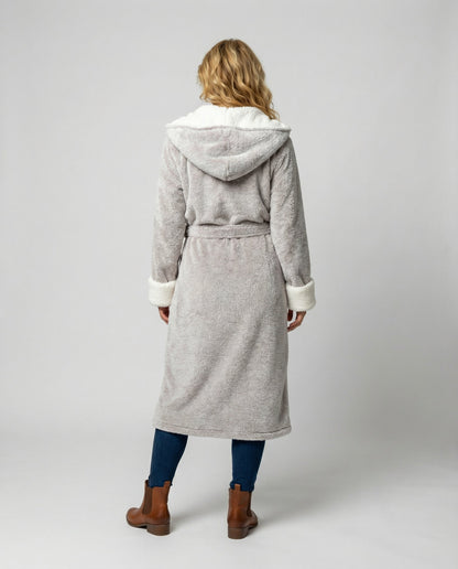 Damen Fleece Morgenmantel Weich