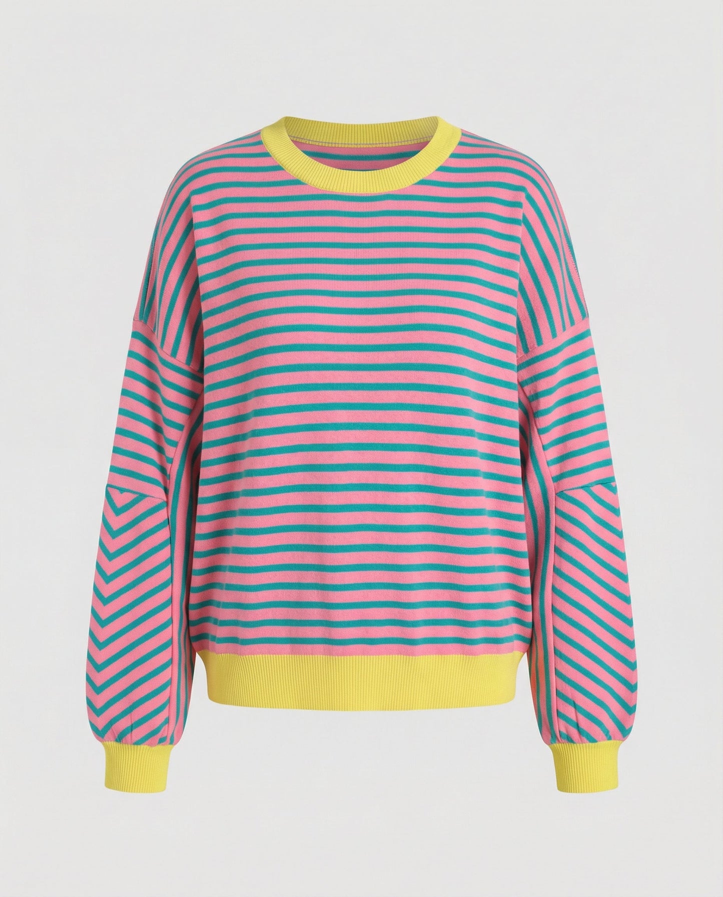 Damen Sweatshirt Gestreift Boxy