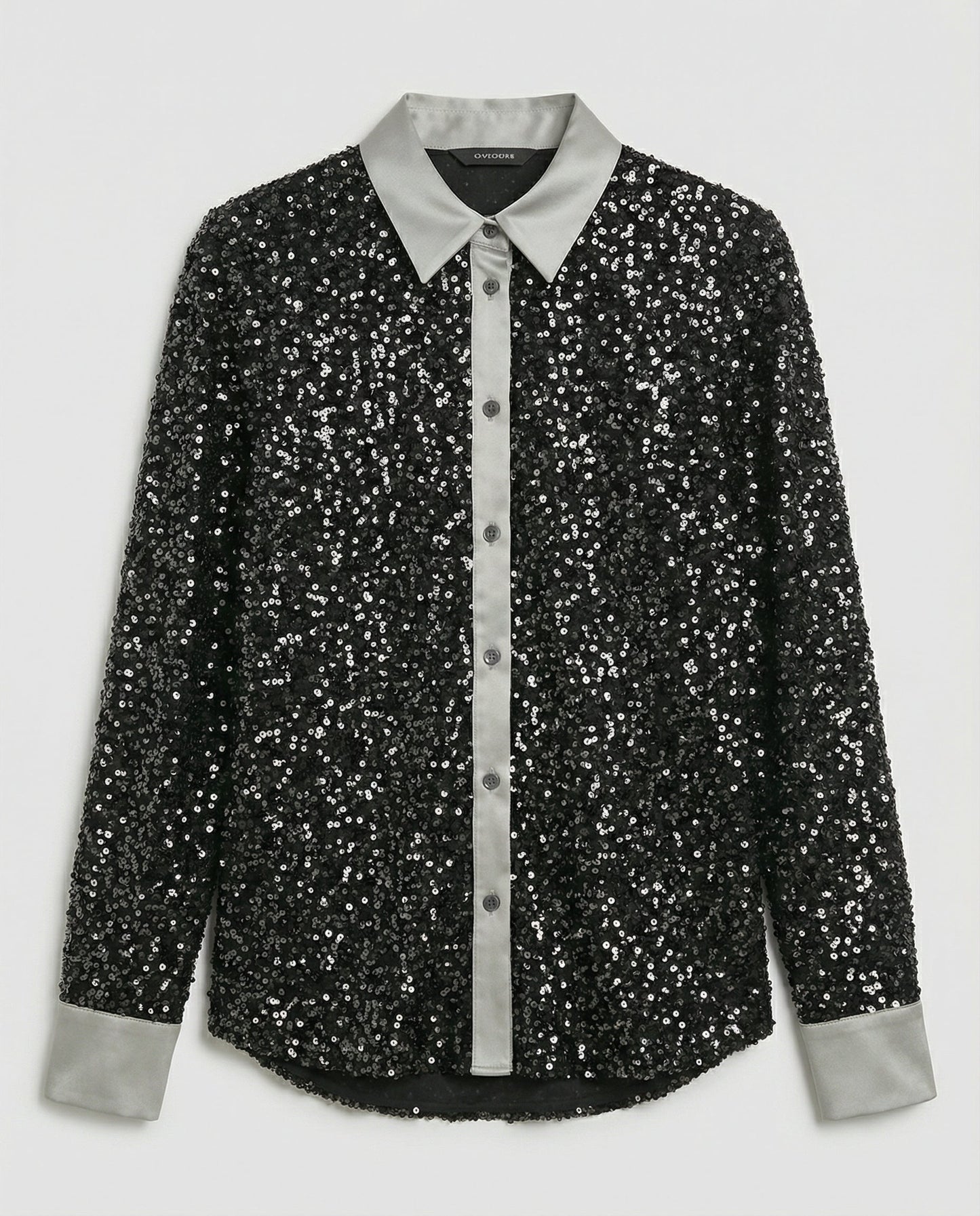 Damen Glitzerbluse Pailletten Oberteil
