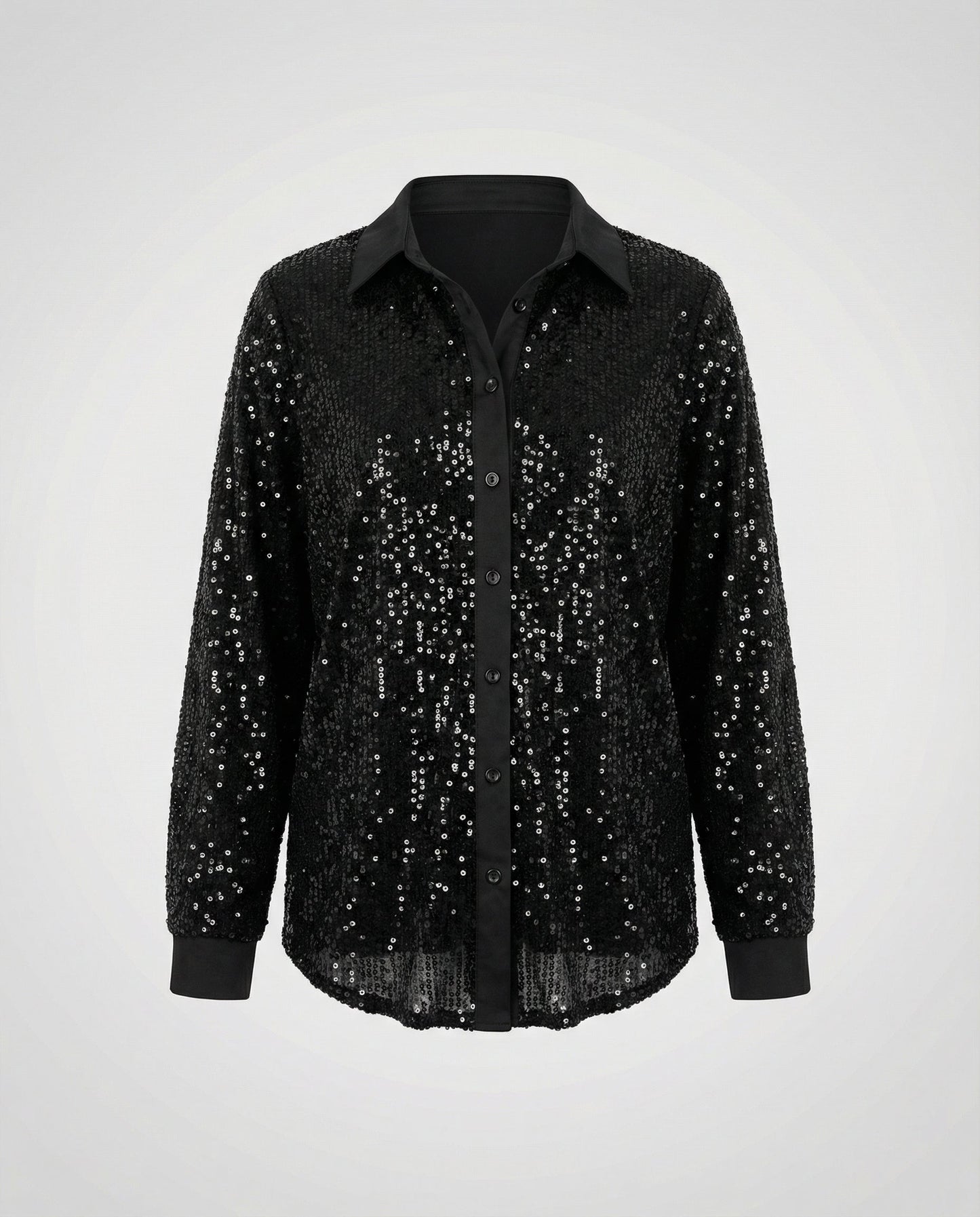 Damen Glitzerbluse Pailletten Oberteil