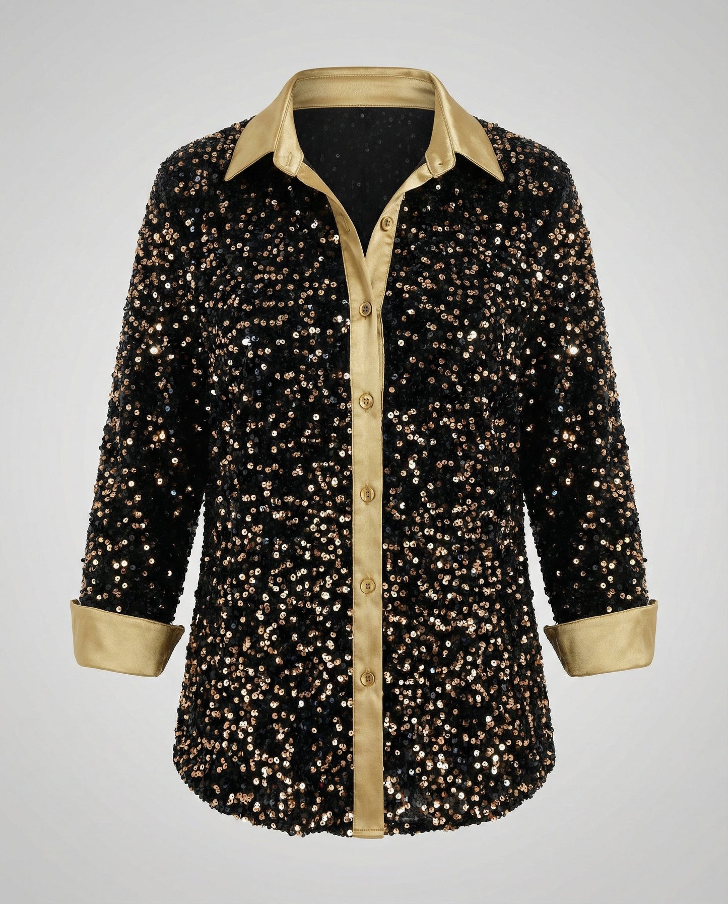 Damen Glitzerbluse Pailletten Oberteil