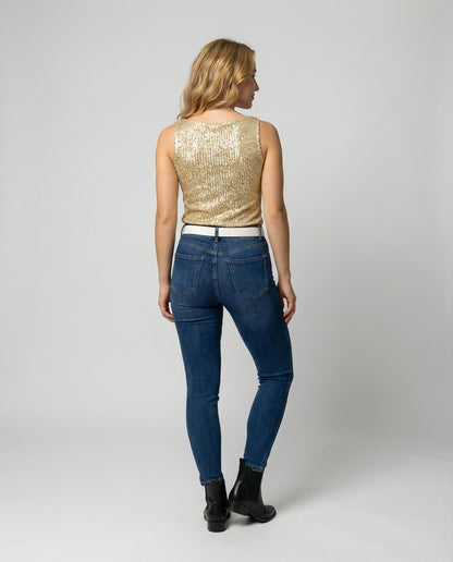 Damen Oberteil Glitzer Effekt